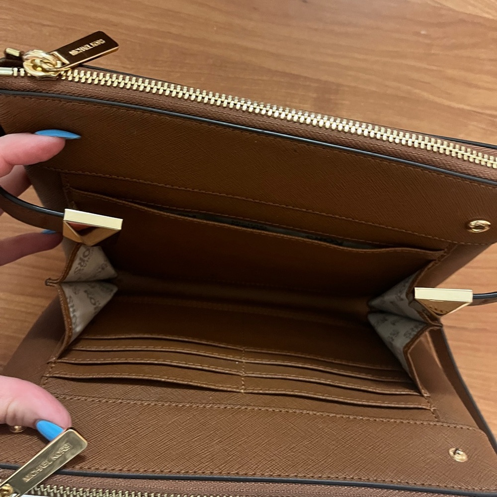 Michael Kors Brown Crossbody Bag with Gold Accents - Picture 4 of 5